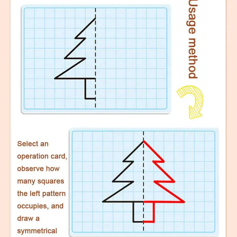Kids Grid Symmetry Drawing Book – Fine Motor & Writing Training Toy