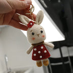 Cute Mushroom Rabbit Crochet Keychain Bunny Bag Charm