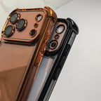 Luxury Transparent Shockproof Phone Case For iPhone 18 17 13 12 Pro Max 16 15 14 Plus Air with Wrist Strap Lens Protector Cover