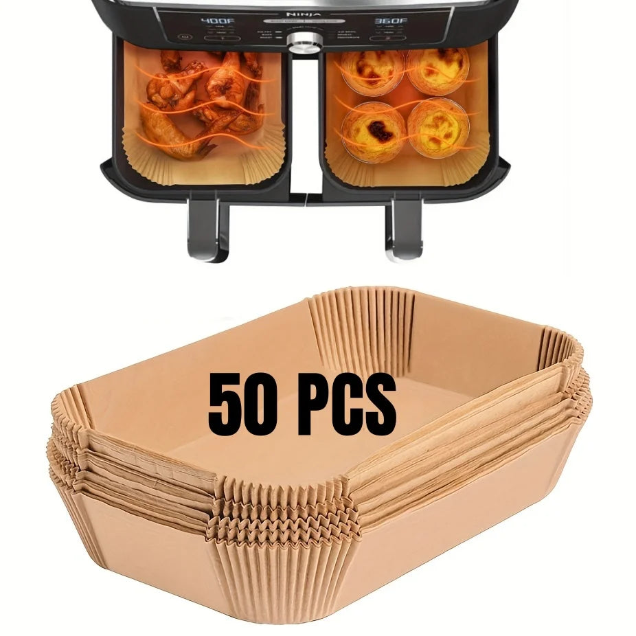 Disposable Air Fryer Paper Liners – Oil Proof Non-Stick Parchment Baking Paper