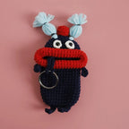 Funny Fruit Sausage Mouth Crochet Keychain Key Holder