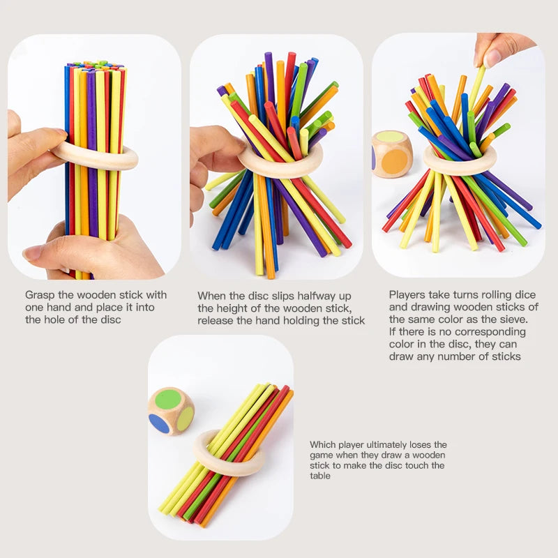Montessori Wooden Stick Board Game Parent Child Educational Toy