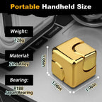 Alloy Cube Spinner Stress Relief Toy – Portable Desk Focus Gadget