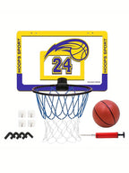 Wall Mounted Foldable Kids Basketball Hoop Set with Ball