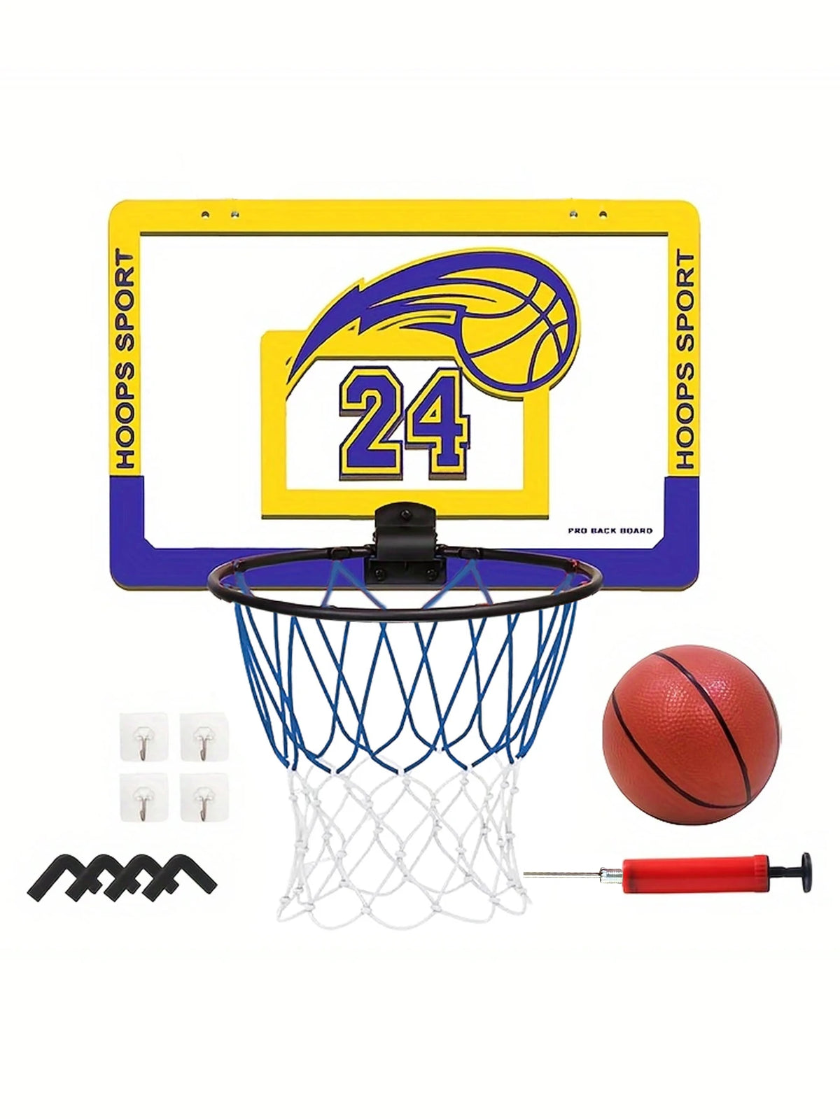Wall Mounted Foldable Kids Basketball Hoop Set with Ball