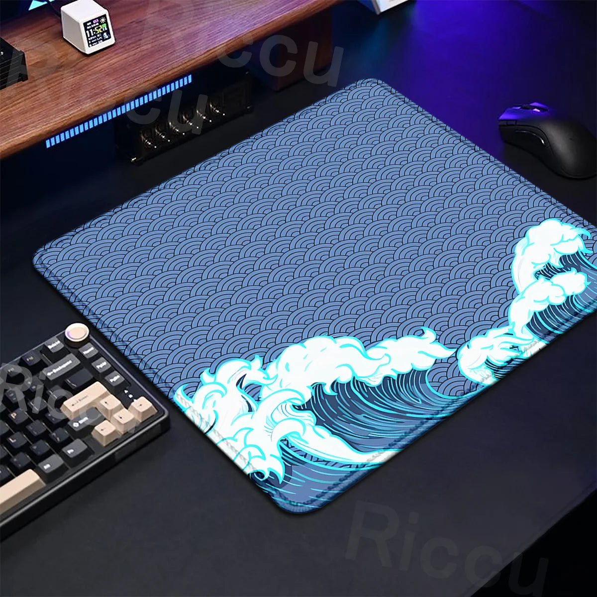 Gaming Mice Mat Great Wave Art Control Mousepad Anti-slip Small Deskmat Pc Gamer Accessoires 18x22cm Lock Edge Speed KeyboardPad