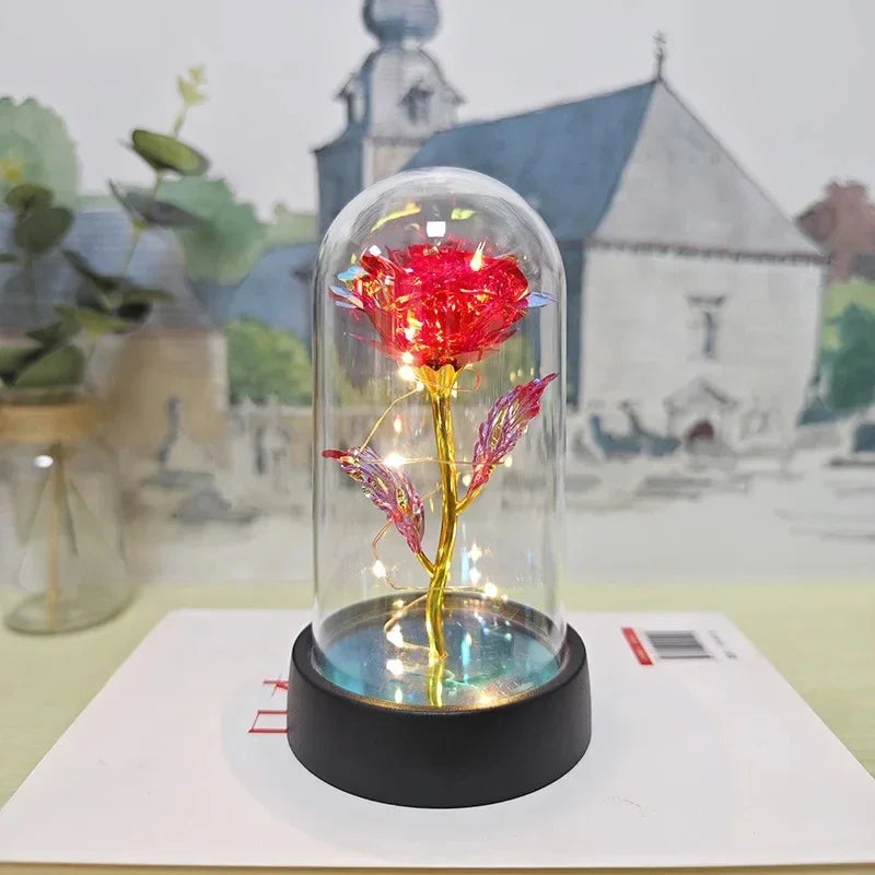 Rose Light Beautiful Realistic Looking Night Light Rose Eternal Flower Party Supplies LED Simulation Rose Flower Valentine's Day