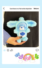 Care Bears Rabbit Hat Plush Keychain Rainbow Bear Bag Charm Gift