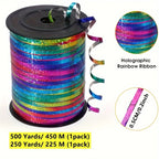 250/500 Yards Ribbon Curling Crimped, 5mm Width Wedding Birthday Christmas Gift Balloon Ribbon Party Decoration Bouquet Ribbon