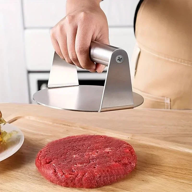 Heavy Duty Stainless Steel Smash Burger Press – BBQ Patty Smasher & Meat Press Tool - 10cm