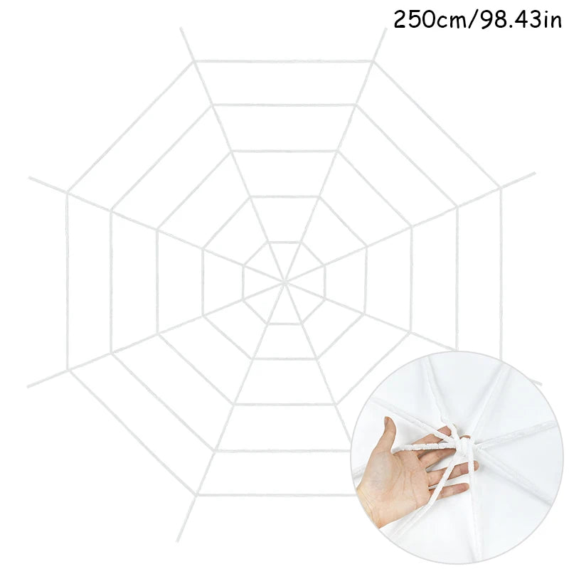 150/250cm Black White Spider Web Giant Stretchy Cobweb For Home Bar Garden Haunted House Horror Props Halloween Party Decoration