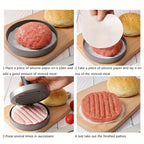 Non Stick Burger Press Patty Maker Metal Hamburger Mold for BBQ Cooking
