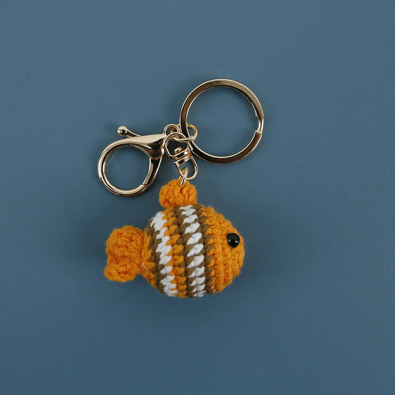 Cute Crochet Stingray Keychain Marine Fish Bag Charm