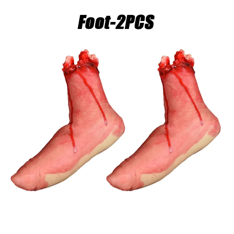 Halloween Fake Bloody Body Parts Realistic Severed Hands Legs Arms Props for Haunted House Scary Prank Party Decorations