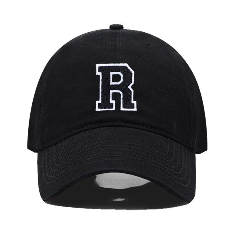 Initial Letter Embroidery Baseball Cap for Casual Sport Style