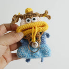 Funny Crochet Sausage Mouth Keychain Key Holder Pouch