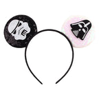 2026 Festival Party Cosplay Mouse Ears Headband 3.3" Ears Glitter Hairband For Boys Girls DIY Cartoon Hair Accessories