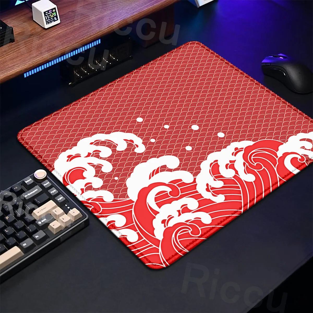 Gaming Mice Mat Great Wave Art Control Mousepad Anti-slip Small Deskmat Pc Gamer Accessoires 18x22cm Lock Edge Speed KeyboardPad