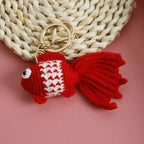 Funny Shrimp Crochet Keychain Cute Ocean Bag Charm