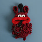 Funny Fruit Sausage Mouth Crochet Keychain Key Holder