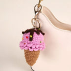 Cute Crochet Ice Cream Keychain Cone Bag Charm