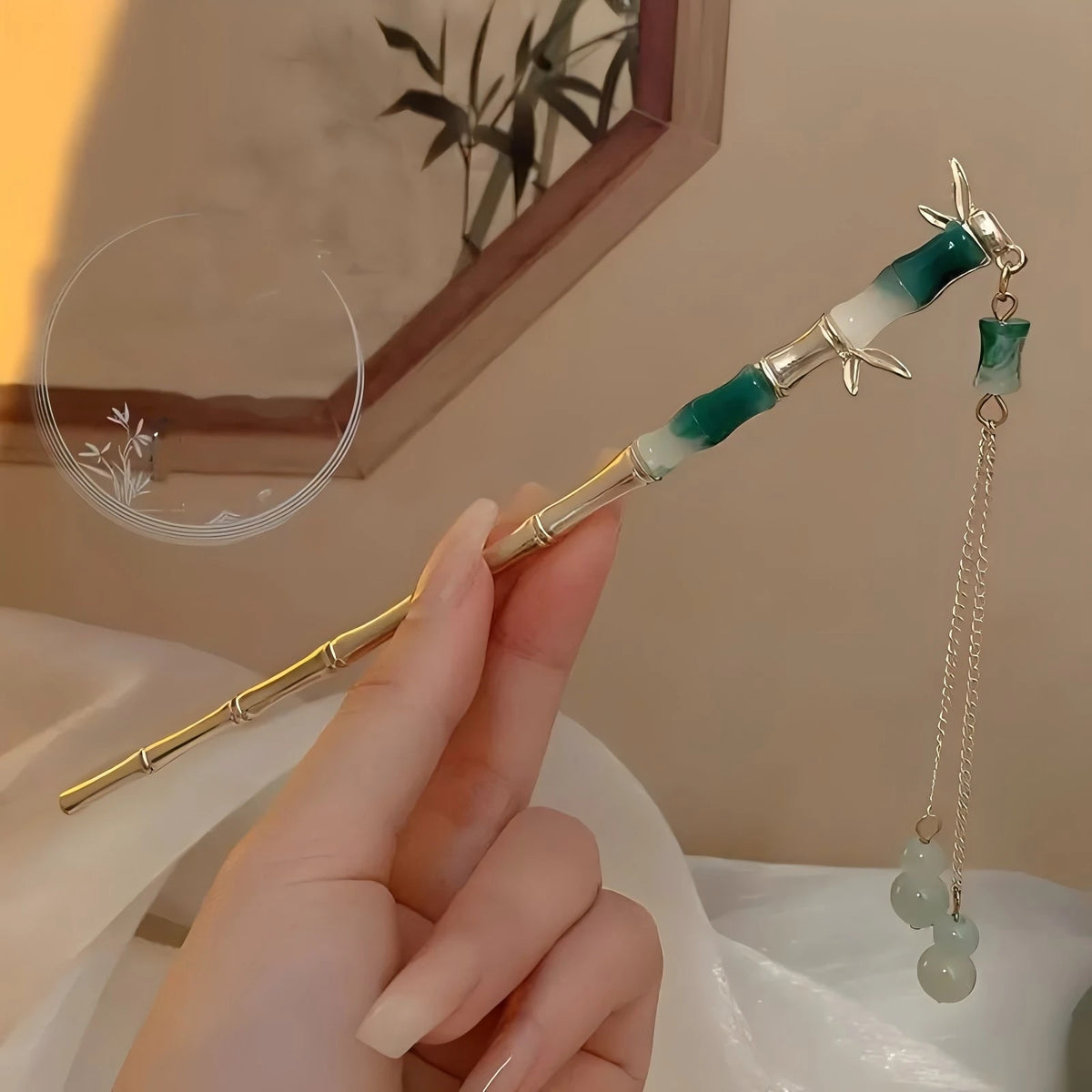 Elegant Chinese Style Floral Tassel Hair Stick for Women