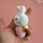 Cute Mushroom Rabbit Crochet Keychain Bunny Bag Charm