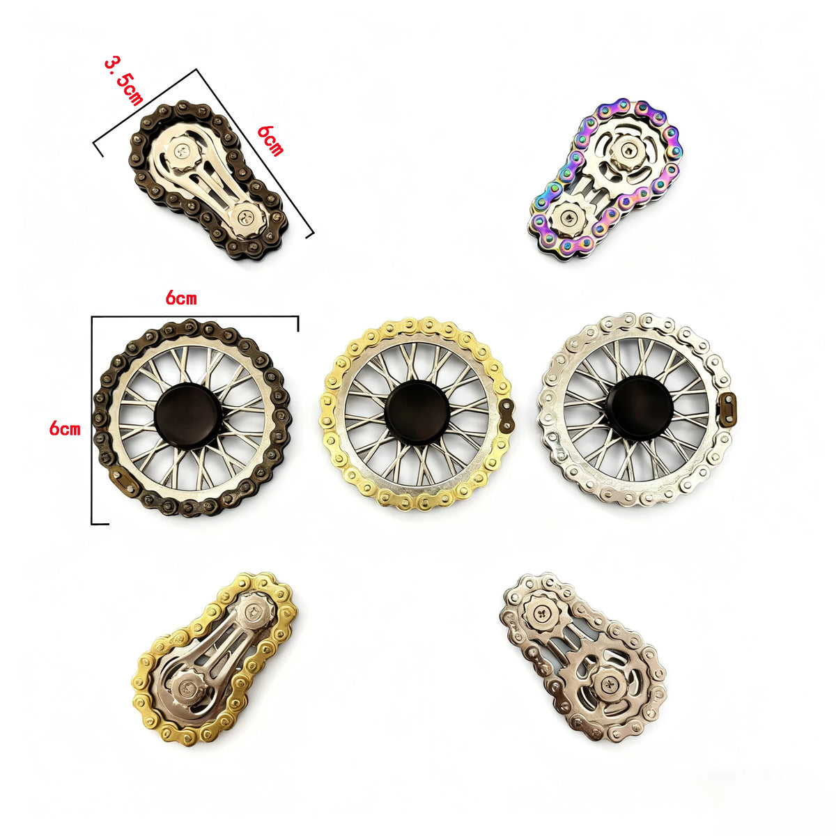 Metal Gear Bike Chain Fidget Spinner Flywheel Stress Relief Toy