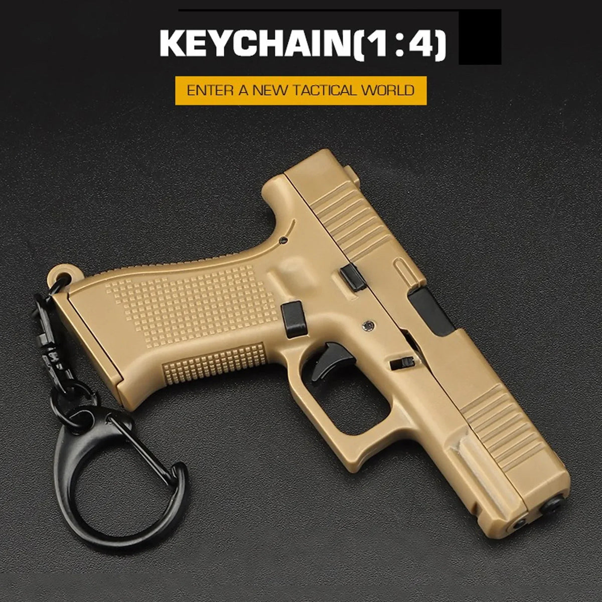 Tactical Pistol Shape Keychain Detachable Car Keyring Accessory
