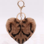 Heart Plush Pom Pom Keychain Fashion Bag Charm