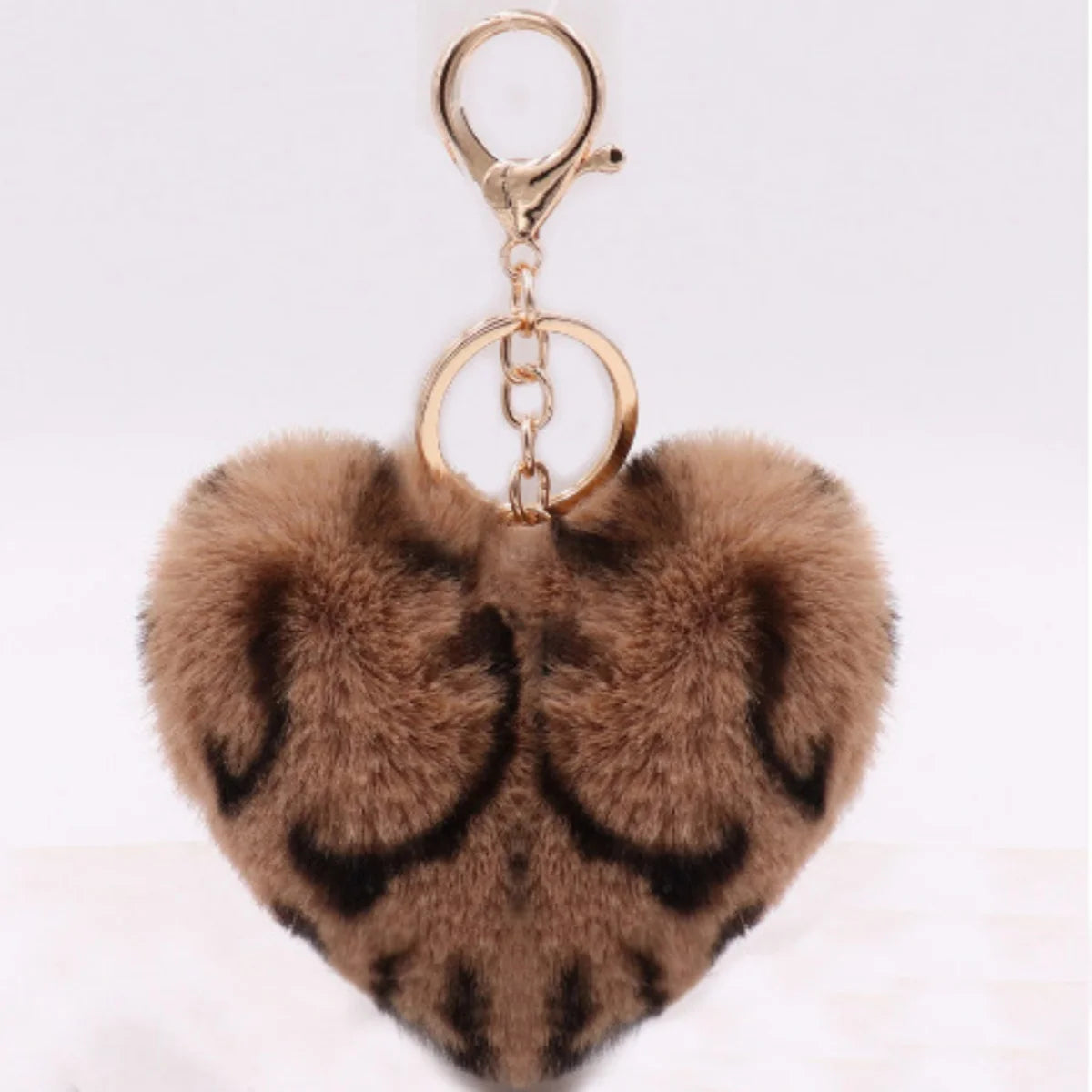 Heart Plush Pom Pom Keychain Fashion Bag Charm