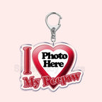 Custom Text I Love My Boyfriend Girlfriend Keychains Key Chain Photo Wife Hot Mom Dad King Queen Idol Baby Family Keychains Gift