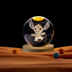 5cm Lilo and Stitch Disney Unique 3D Crystal Ball Lamp LED Luminous Crystal Ball Night Light Glass Birthday Gifts Toy