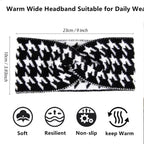 Knitted Houndstooth Headband Set for Women