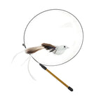 Peacock Bird Cat Teaser Wand for Interactive Hunting and Play