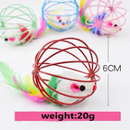 Interactive Colorful Mouse Cage Cat Toy for Indoor Active Play