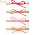 Classical Suede Bow Baby Nylon Headband for Girls