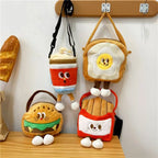 Fast Food Plush Keychain Set Burger & Fries Bag Charms