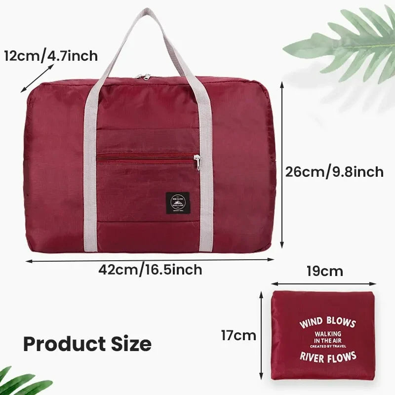 2 Pack Foldable Travel Duffel Bags for Carry-On & Weekender Travel