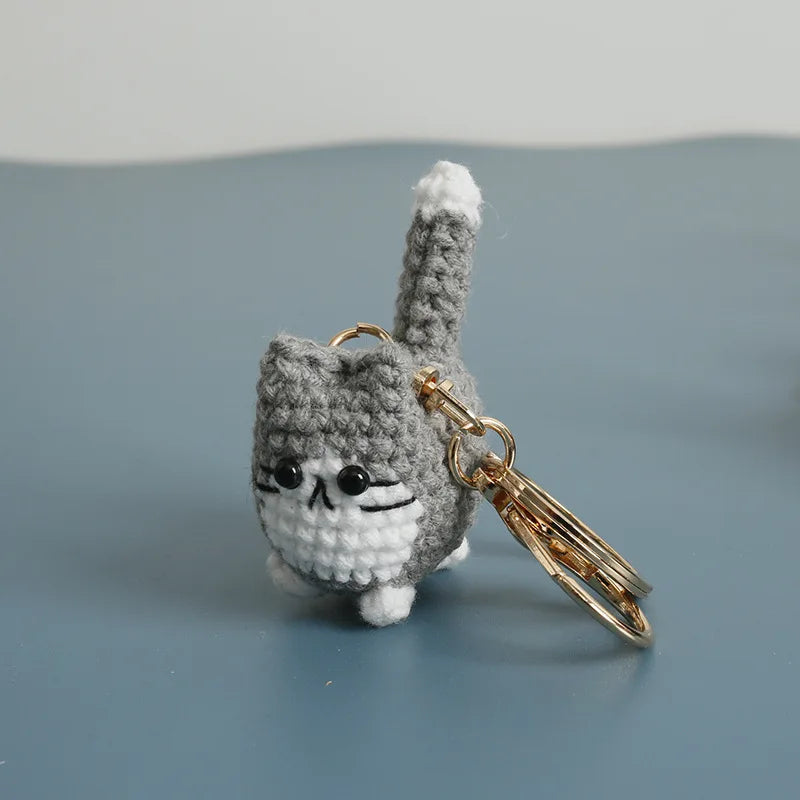 Small Cat Crochet Keychain Cute Kitten Bag Charm