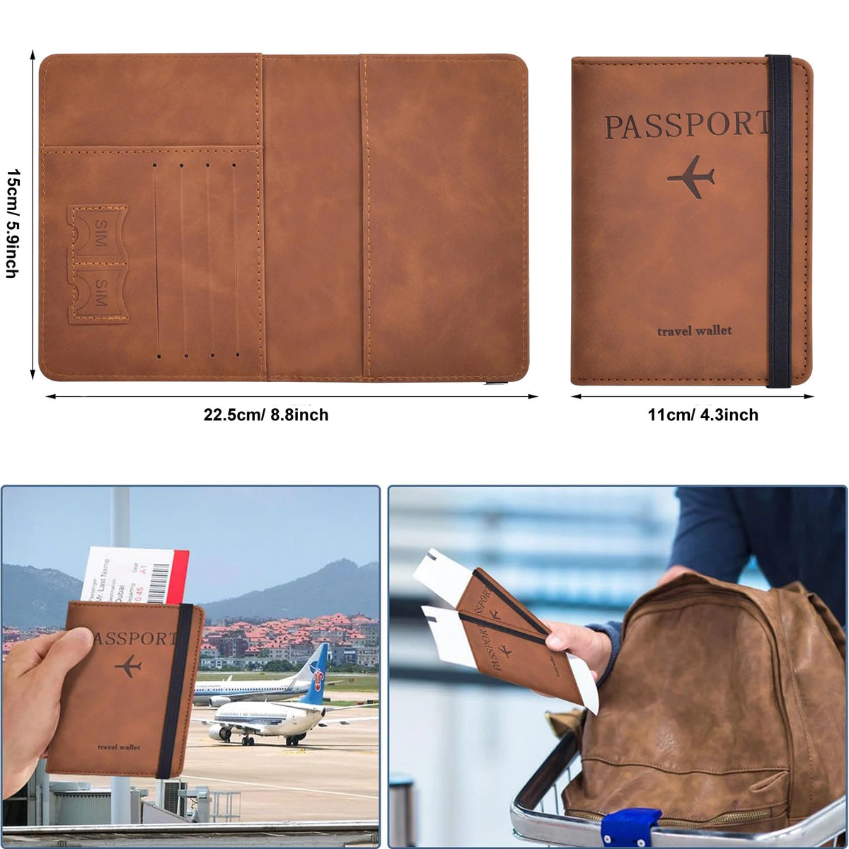 Travel Passport Holder Wallet for Men & Women