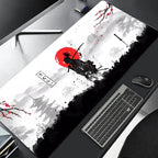 Samurai Warrior MousePad Gamer Computer Accessories Keyboard Table Mat Black Mouse pad Company Gaming Laptop Desk Accessory Pc