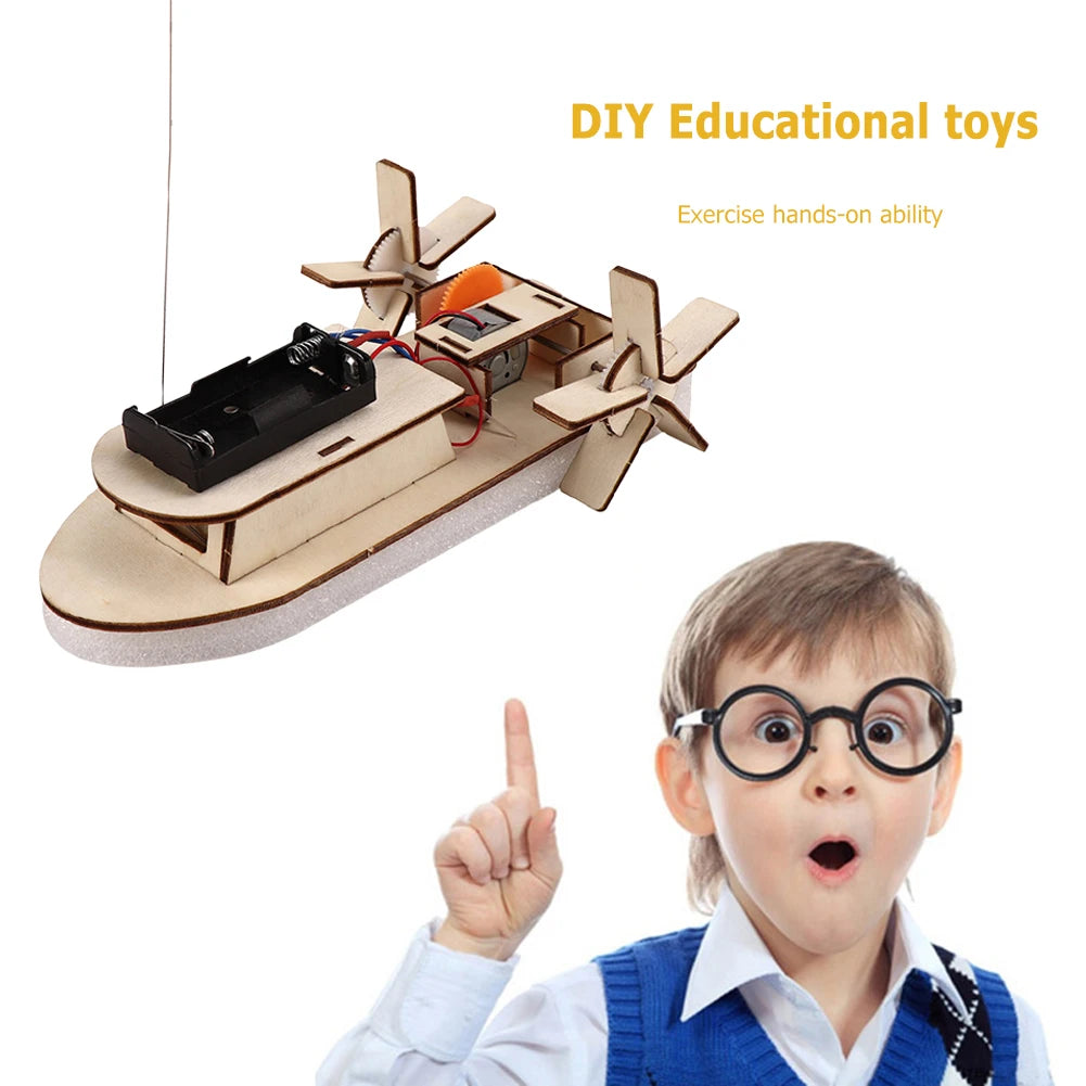 DIY STEM Science 3D Wooden Car & Boat Assembly Kit for Kids