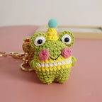 Cute Bear Couple Crochet Keychain Set Mini Animal Doll Charm