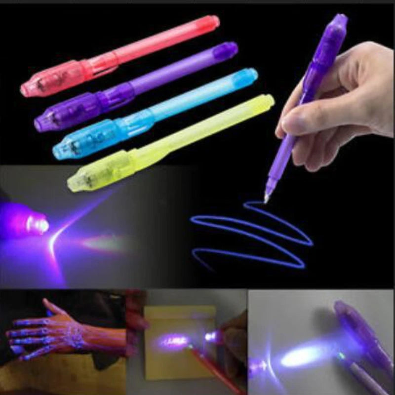 UV Invisible Ink Magic Pen with LED Black Light for Kids