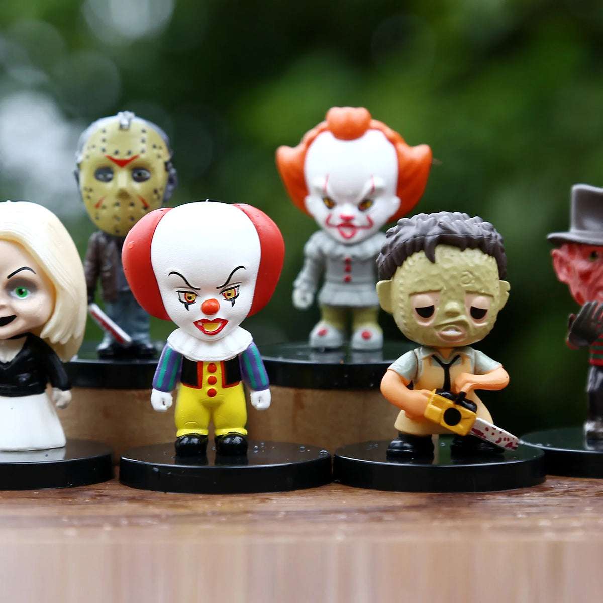 10PCS Horror Film Series Jason Freddy Clown Action Figure Toys PVC Model Halloween Gift Vinyl Figurine Doll Gift