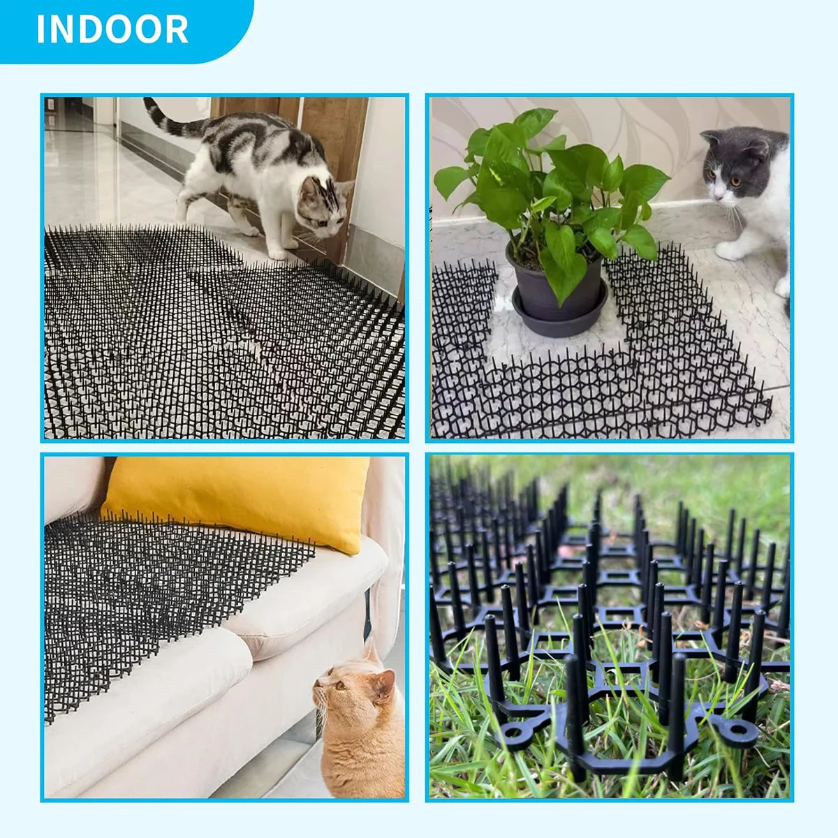 Indoor and Outdoor Cat Mat Protection Anti-cats Dog Animal Pest Control Garden Anti-Cat Spike for Home Use Repellent Net