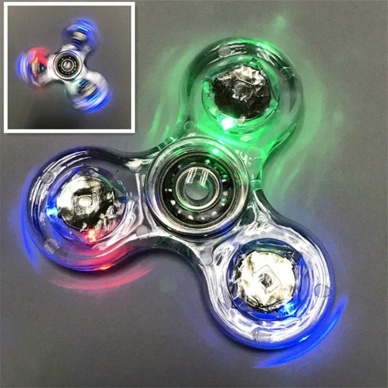 LED Glow Fidget Spinner Stress Relief Finger Toy for Kids Adults