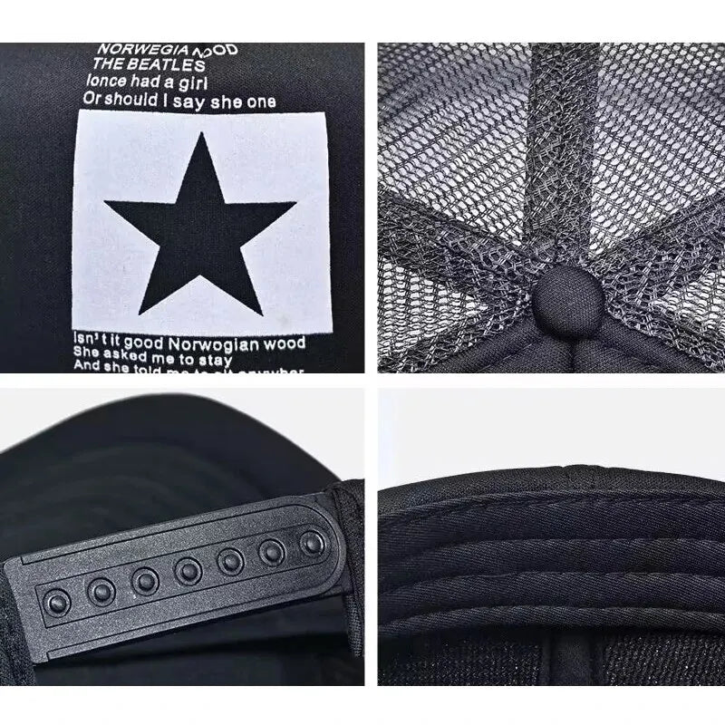 Breathable Mesh Snapback Baseball Cap for Casual Outdoor Style