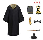 Harri Potters Adult&Children Cosplay Costume Gryffindors Shirt Gown Cloak Tie Scarf Wand Slytherin Skirt Halloween Hermione Gift